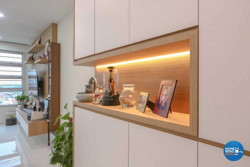 Contemporary Foyer with TV Console and Drop Ceiling